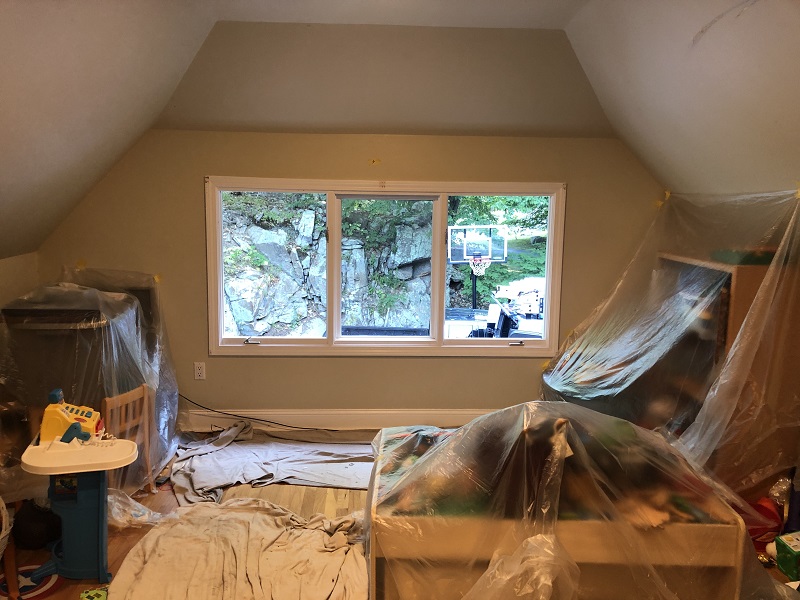 Plastic wrap the room